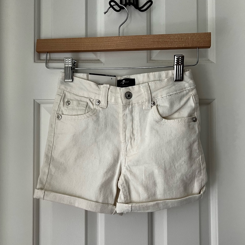 Girls white denim shorts - size 5 - NWT
